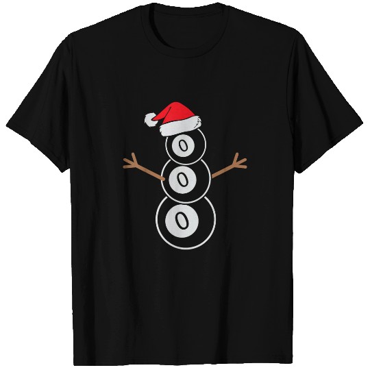 Cute Snowman Billiard Pool Snooker Funny Christmas T-Shirts