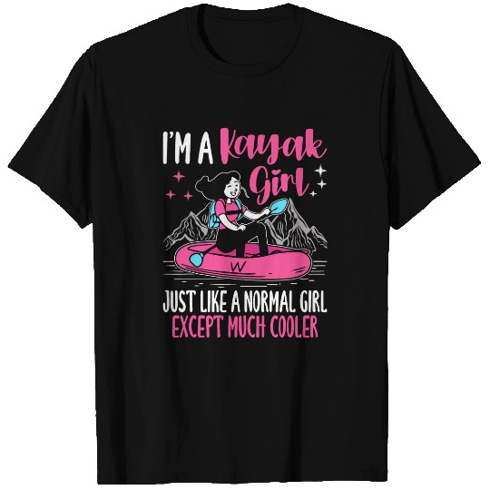 Funny Kayaking Art For Women Cool Kayak Girl Paddling Lover T-Shirts