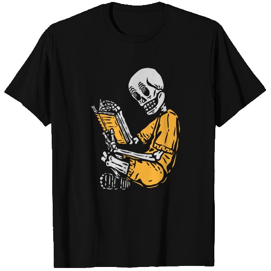 Skeletons Reading Book Halloween Costume Reader Bookaholic T-Shirts