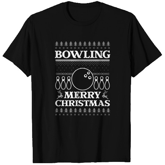 Bowling Merry Christmas Design T-Shirts