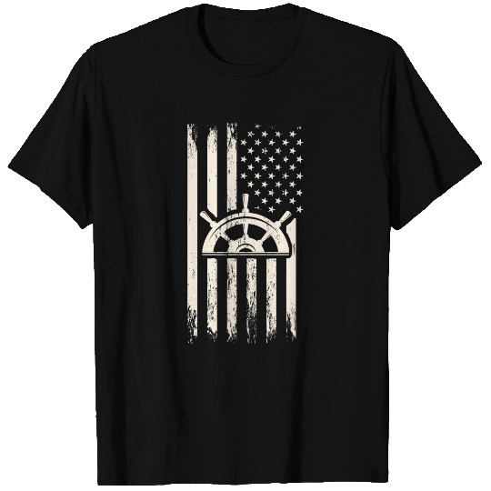 Boater American Flag 4th Of July Boating Gift For Boat Lover T-Shirts