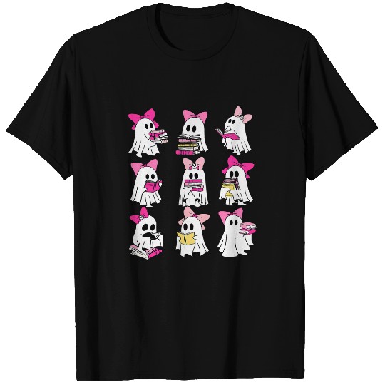 ghostss Books Teacher Spooky Season Trick Or Teach Halloween T-Shirts