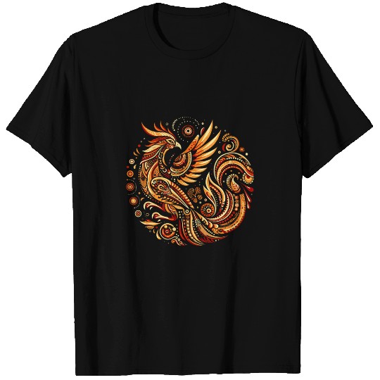 Cool Phoenix Bird Symbol In Ethnic Art Style Christmas T-Shirts