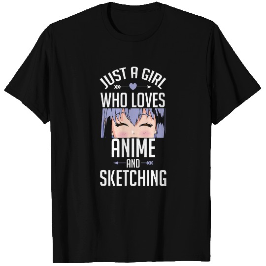 Anime Sketching Japanese Cosplay T-Shirts