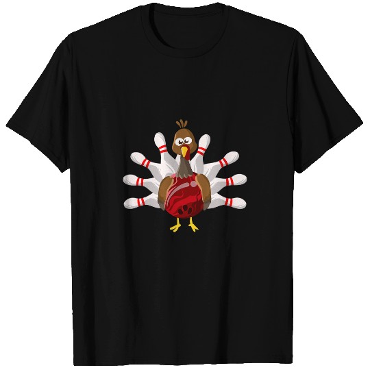Cool Turkey Bowling Pin Feathers Funny Thanksgiving Gift 1 T-Shirts