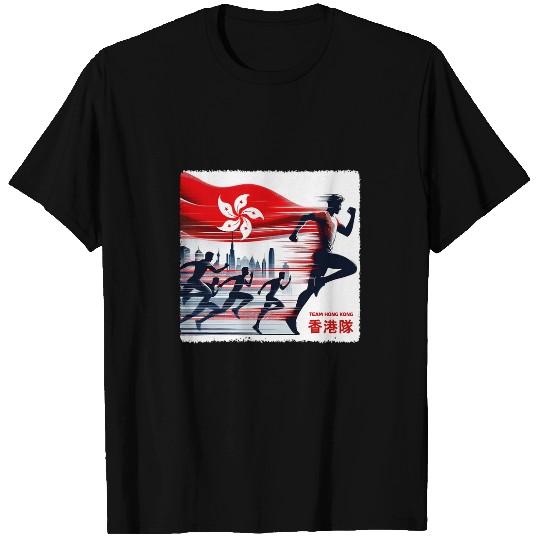 GO TEAM HONG KONG GO Bauhinia Hong Kong Flag Running 2 T-Shirts