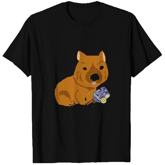 Smileteesanim Funny Wombat Playing Pickleball Sports Cartoon T-Shirts