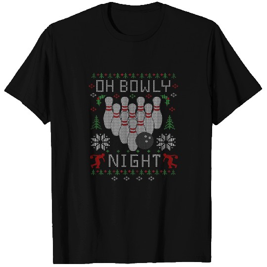 Oh Bowly Night Bowling Ugly Christmas Sweater Party 7 T-Shirts