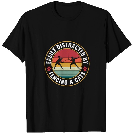 Easily distracted by Fencing and Dogs Fencer T-Shirts