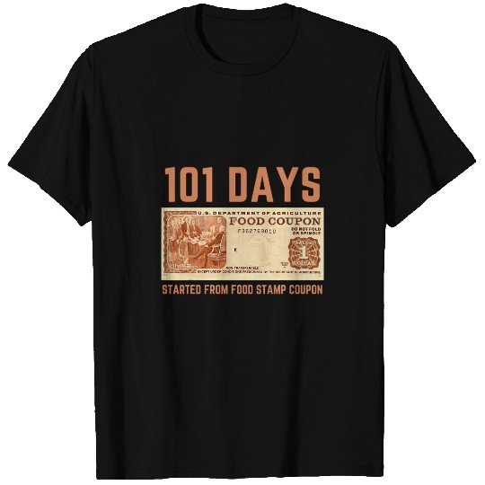 101 Days of School Food Stamp Coupon 100 Days Retro T-Shirts