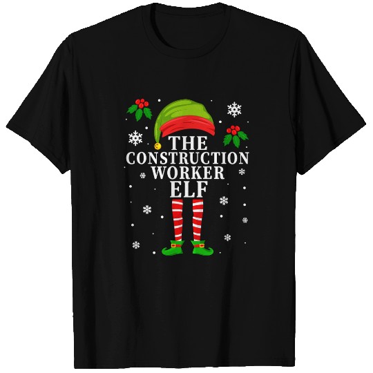 The Construction Worker Elf Christmas Matching T-Shirts