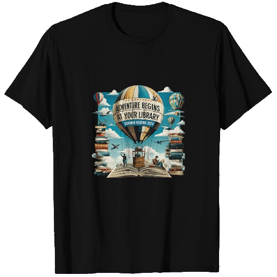 Adventure Begins At Your Library Summer Reading Hot Balloon T-Shirts