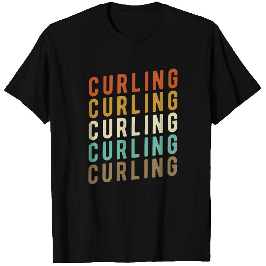 Curling Curler Rock Sweeping Sweep Broom Stone Ice Curl T-Shirts