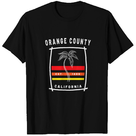 Orange County californiass Palm Tree Colorful Novelty Art T-Shirts