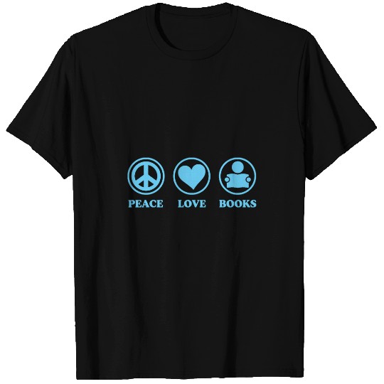 Peace Love Books Retro Style Book Reading Literary Love T-Shirts