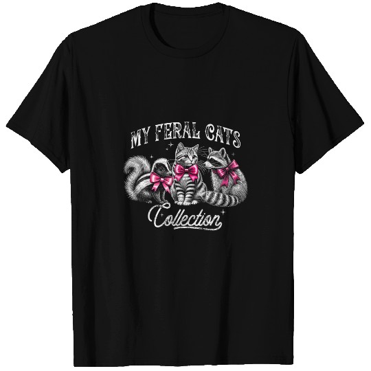 My Feral Cats Collection Feral Girl Tee Retro Trash Panda T-Shirts