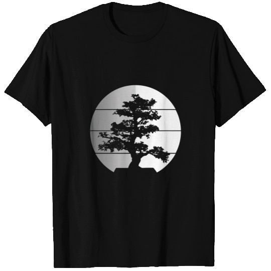 Pacific Ocean Beach Bonsai Tree Silver Sun Retro vintagess T-Shirts