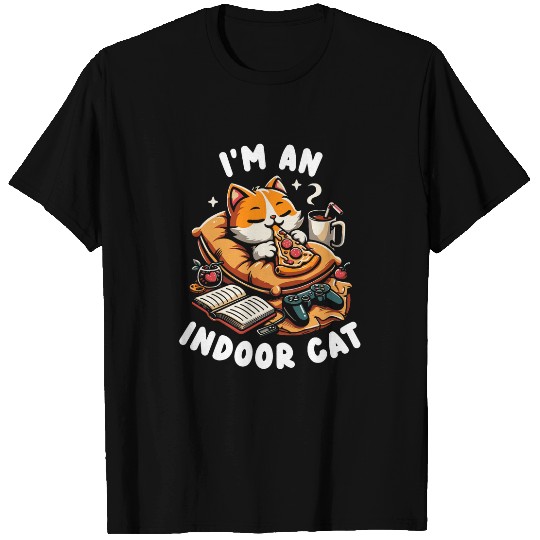 Indoor Cat Book Pizza Coffee Videogames Cats Kitten T-Shirts