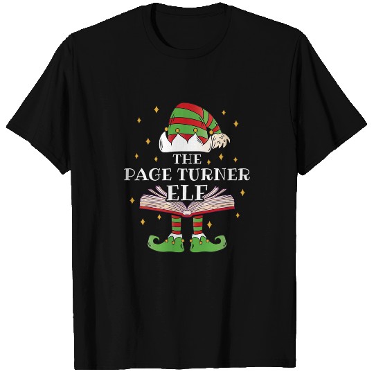 The Page Turner Elf Book Reading T-Shirts