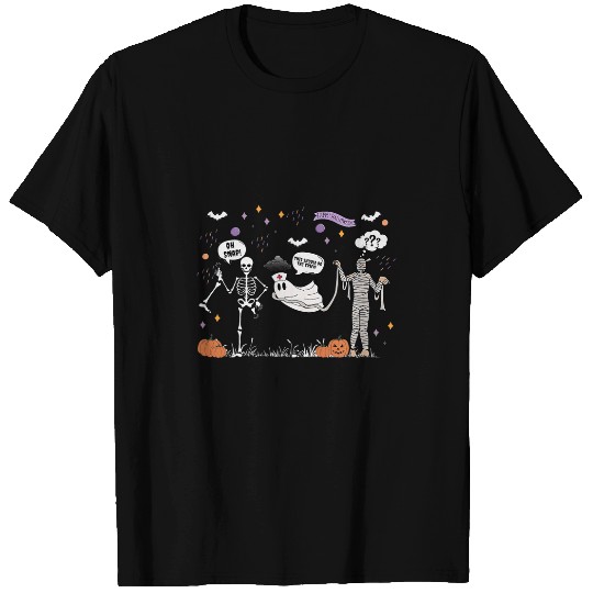 Halloween ER nurses ghostss Skeletons Mummy Medsurg nurses T-Shirts