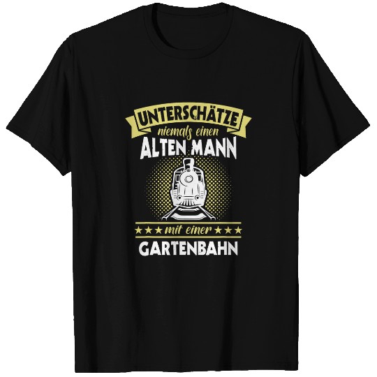 Garden train steam train model railway sayings men T-Shirts