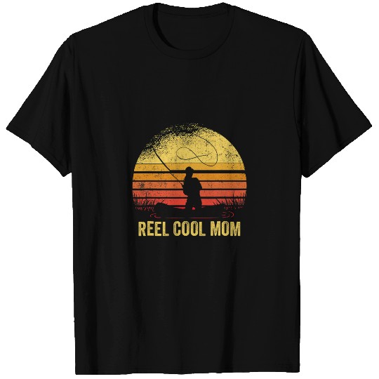 Reel Cool Mom Mother on A Fishing Boat Women Funny Fish T-Shirts