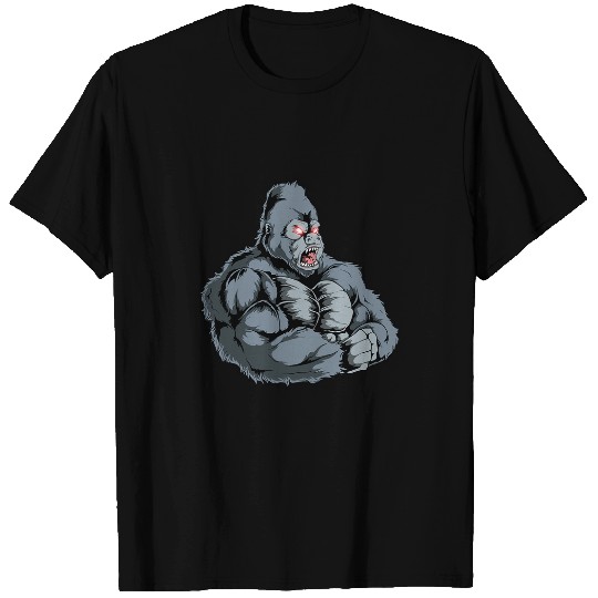 Gorilla Powerlifter Strongman Weightlifting Workout Gym Ape T-Shirts