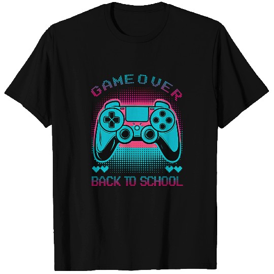 Game Over Back To School Watercolor Game Controller T-Shirts