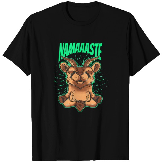 Goatss namaste yoga figure hindu culture india lotus seat T-Shirts