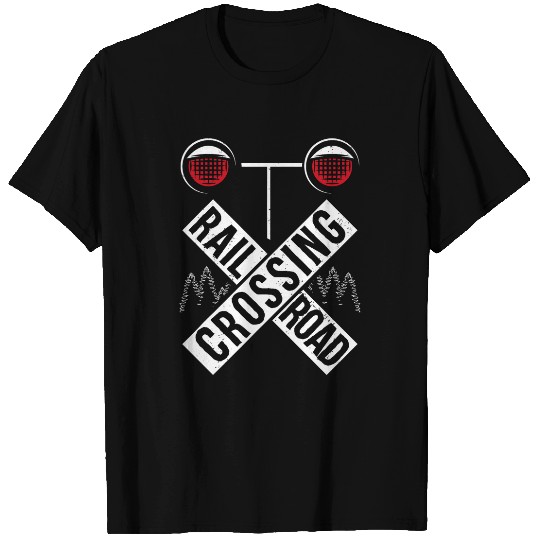 Funny Railway Railroad Crossing Locomotive Graphic Train Fan T-Shirts