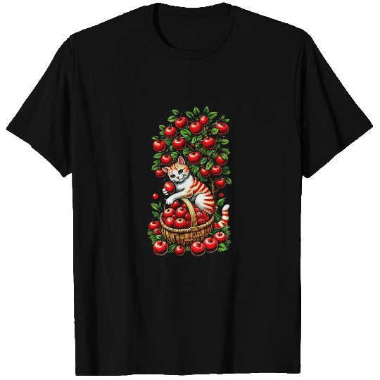 Kitten Lover Fruit Farming Apple Farmer Cute Cat T-Shirts