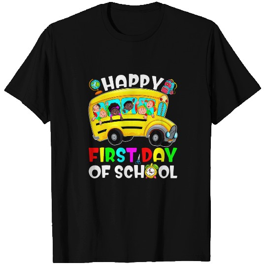 happy first day of school costume school bus driver T-Shirts