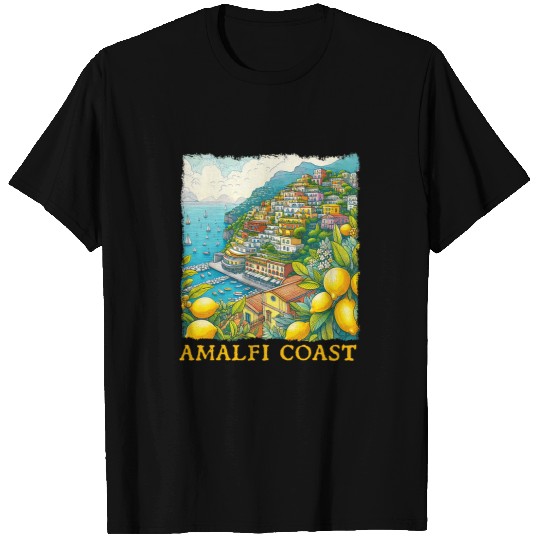 Amalfi Coast town Italy Trip Vacation Mediterranean Sea T-Shirts