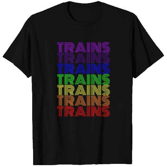 Proud Colorful Rainbow ASD Aspie Autistic Train Lover T-Shirts