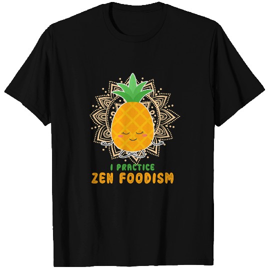 Lotus Position pineappless Yoga Zen Food Funny Namaste Vegan T-Shirts