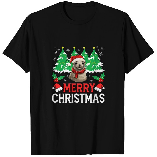 Mediterranean Monk Seals Christmas Pajama for xmasss Holiday T-Shirts