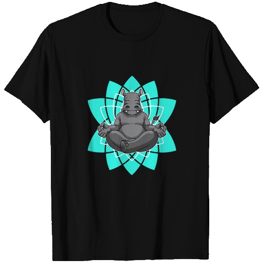 Cute Yoga Hippo Yogi Lotus Pose Yogini T-Shirts