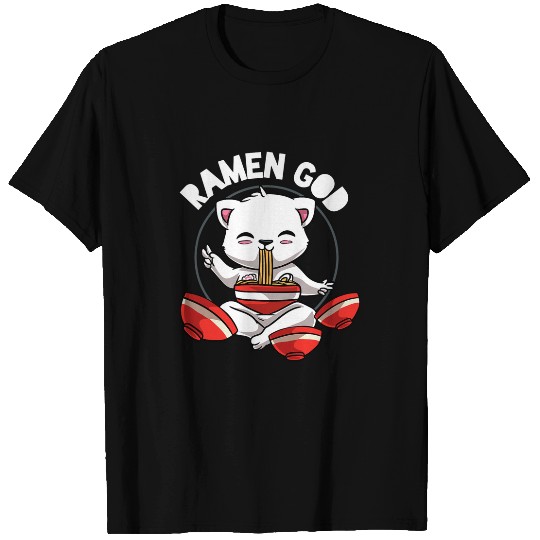 Ramen God Kawaii Cat Japanese Anime Otaku Manga Noodles T-Shirts