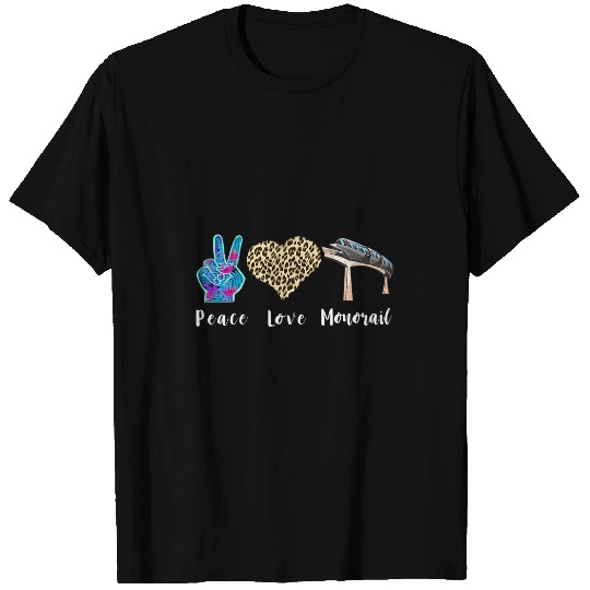 Monorail Love Peace Leopard Forest Vehicle Railway Lover T-Shirts