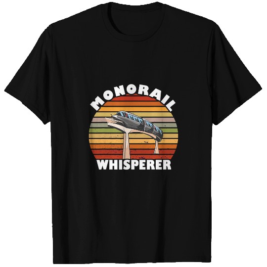 Monorail Whisperer Sunset vintagess Retro Monorail Train Lover T-Shirts