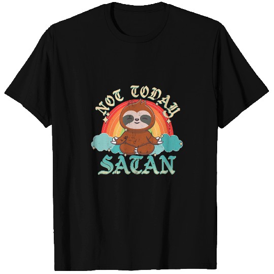 Not Today Satan Funny Kawaii Yoga Sloth T-Shirts