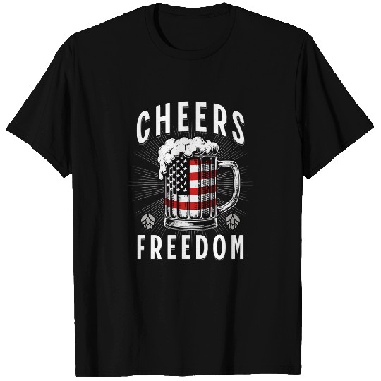 4th of July Beer Drinking American Flag Pride Merica USA T-Shirts
