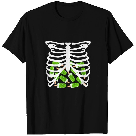 Halloween Season Fruits Rib Cage Skeletons Kiwi Ice cream T-Shirts