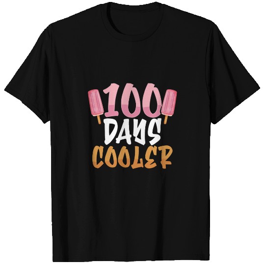 100 Days Of School 100 Days Cooler Ice Cream Pop Sticks Art T-Shirts