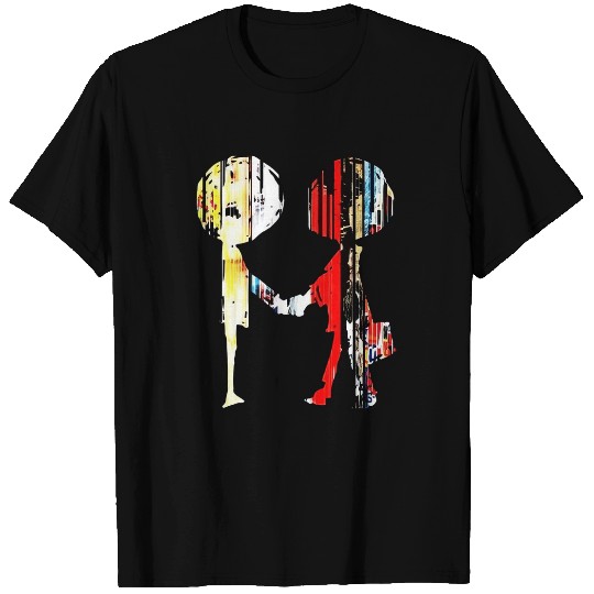 Colorful Shake hands Radiohead T-Shirts