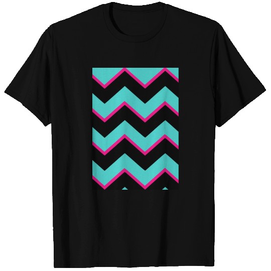 Chevron Pink Blue & Black Big T Shirts