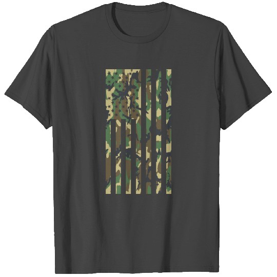 USA flag - Camo - vertical T Shirts