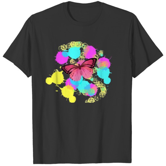 colorful pink butterfly T-shirt