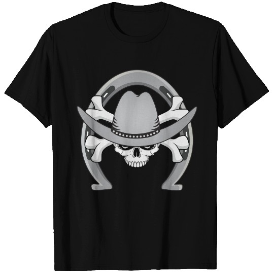 Cowboy Skull Horseshoe T Shirts