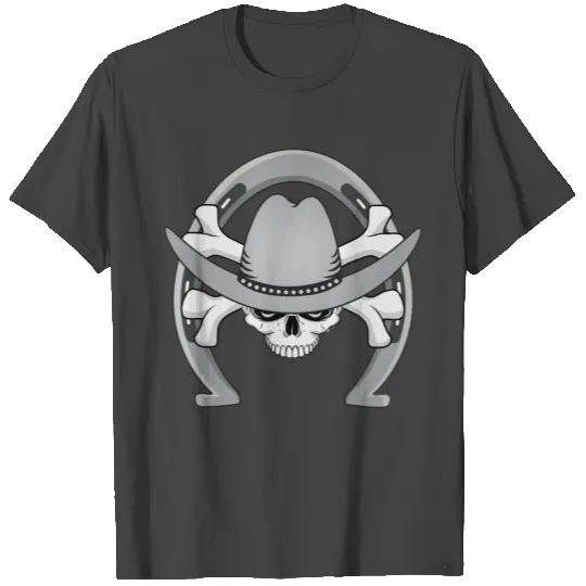 Cowboy Skull Horseshoe T Shirts